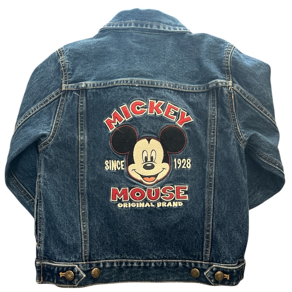 Vtg Disney Store Mickey Mouse 1928 MVP Division Denim Varsity Jacket
